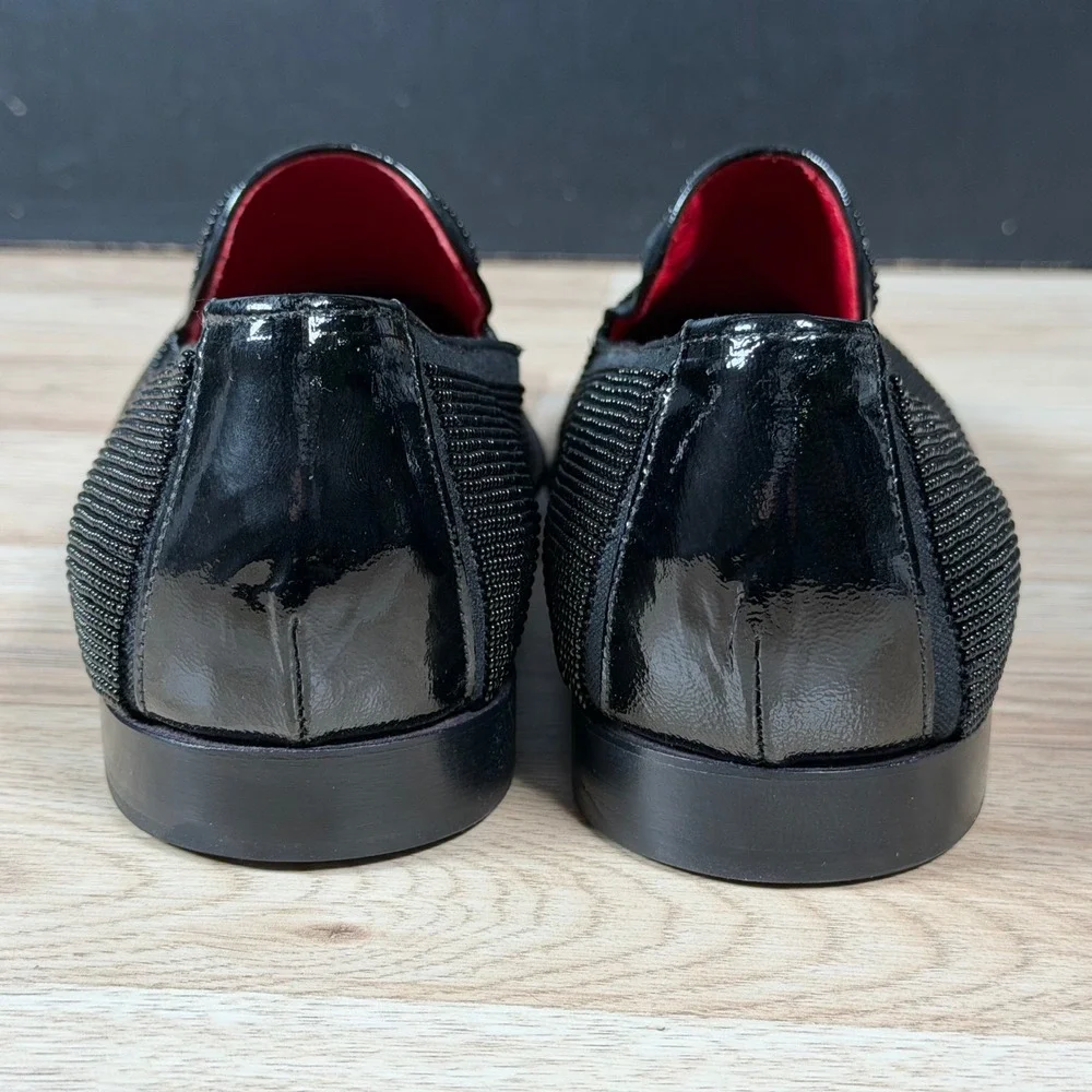 Donald J Pliner Loafers Mens Size 10 M Black Beaded Formal Shoes Preppy Luxury